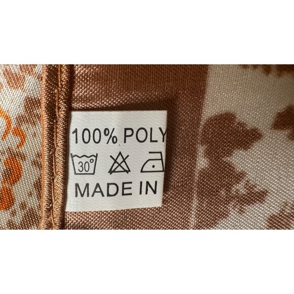 2/$30 Elegant Lady Modern Floral Style Ginger Taupe Peach Satin Silk Scarf - Picture 7 of 8